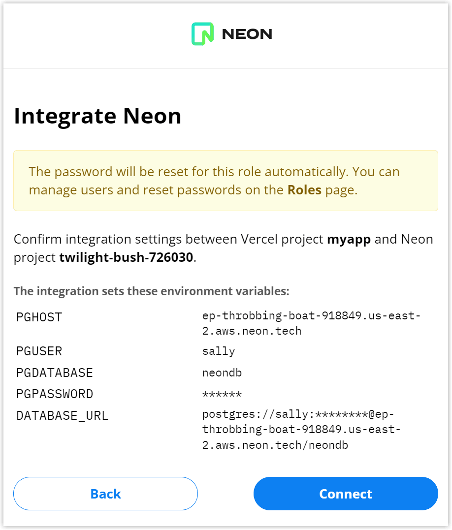 Confirm integration settings